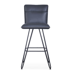 Demi Hairpin Leg Swivel Bar Stool in Cobalt (Set of 2) - Ornate Home