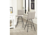 Demi Hairpin Leg Swivel Bar Stool in Taupe (Set of 2) - Ornate Home