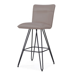 Demi Hairpin Leg Swivel Bar Stool in Taupe (Set of 2) - Ornate Home