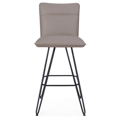 Demi Hairpin Leg Swivel Bar Stool in Taupe (Set of 2) - Ornate Home