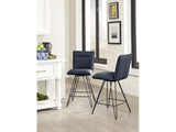 Demi Hairpin Leg Swivel Counter Stool in Cobalt (Set of 2) - Ornate Home