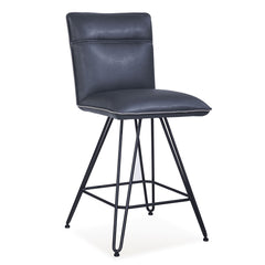 Demi Hairpin Leg Swivel Counter Stool in Cobalt (Set of 2) - Ornate Home