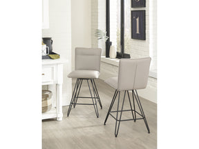 Demi Hairpin Leg Swivel Counter Stool in Taupe (Set of 2) - Ornate Home