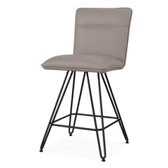 Demi Hairpin Leg Swivel Counter Stool in Taupe (Set of 2) - Ornate Home