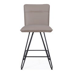 Demi Hairpin Leg Swivel Counter Stool in Taupe (Set of 2) - Ornate Home