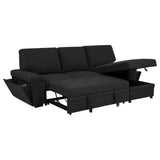 Demko Black Sleeper Sectional Sofa with Speaker and Storage Chaise - Ornate Home