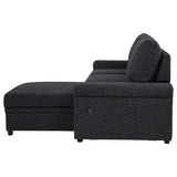 Demko Black Sleeper Sectional Sofa with Speaker and Storage Chaise - Ornate Home