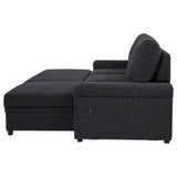 Demko Black Sleeper Sectional Sofa with Speaker and Storage Chaise - Ornate Home