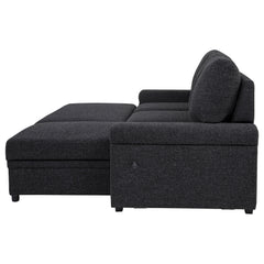 Demko Black Sleeper Sectional Sofa with Speaker and Storage Chaise - Ornate Home