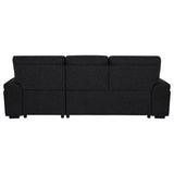 Demko Black Sleeper Sectional Sofa with Speaker and Storage Chaise - Ornate Home