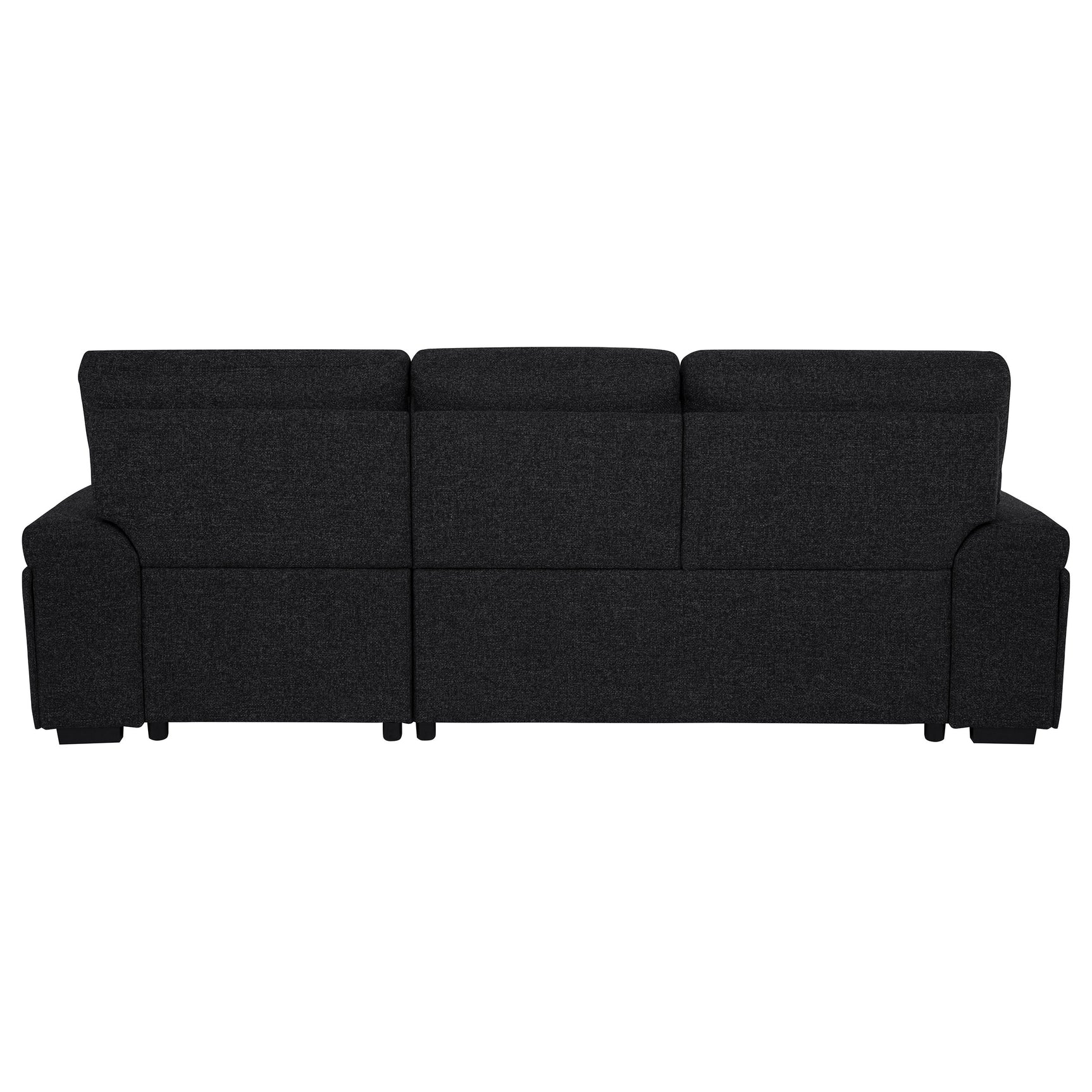 Demko Black Sleeper Sectional Sofa with Speaker and Storage Chaise - Ornate Home