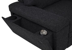 Demko Black Sleeper Sectional Sofa with Speaker and Storage Chaise - Ornate Home