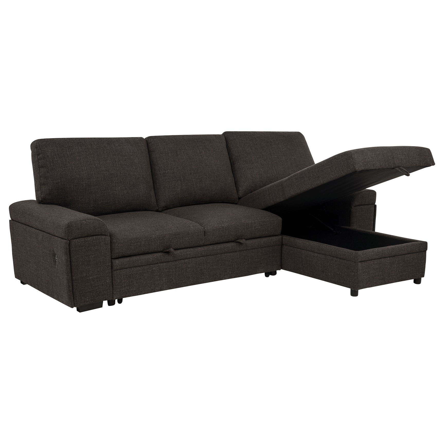 Demko Brown Sleeper Sectional Sofa with Speaker and Storage Chaise - Ornate Home