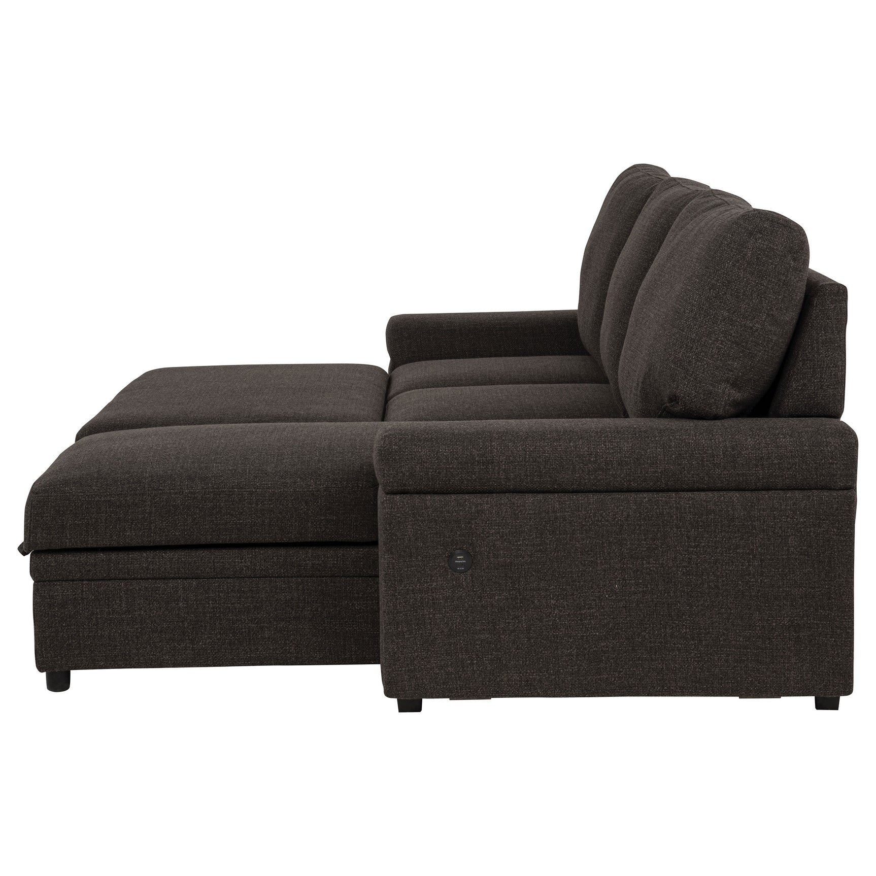 Demko Brown Sleeper Sectional Sofa with Speaker and Storage Chaise - Ornate Home