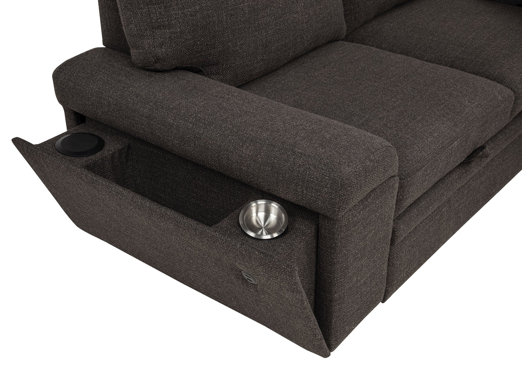 Demko Brown Sleeper Sectional Sofa with Speaker and Storage Chaise - Ornate Home