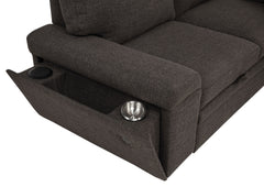 Demko Brown Sleeper Sectional Sofa with Speaker and Storage Chaise - Ornate Home