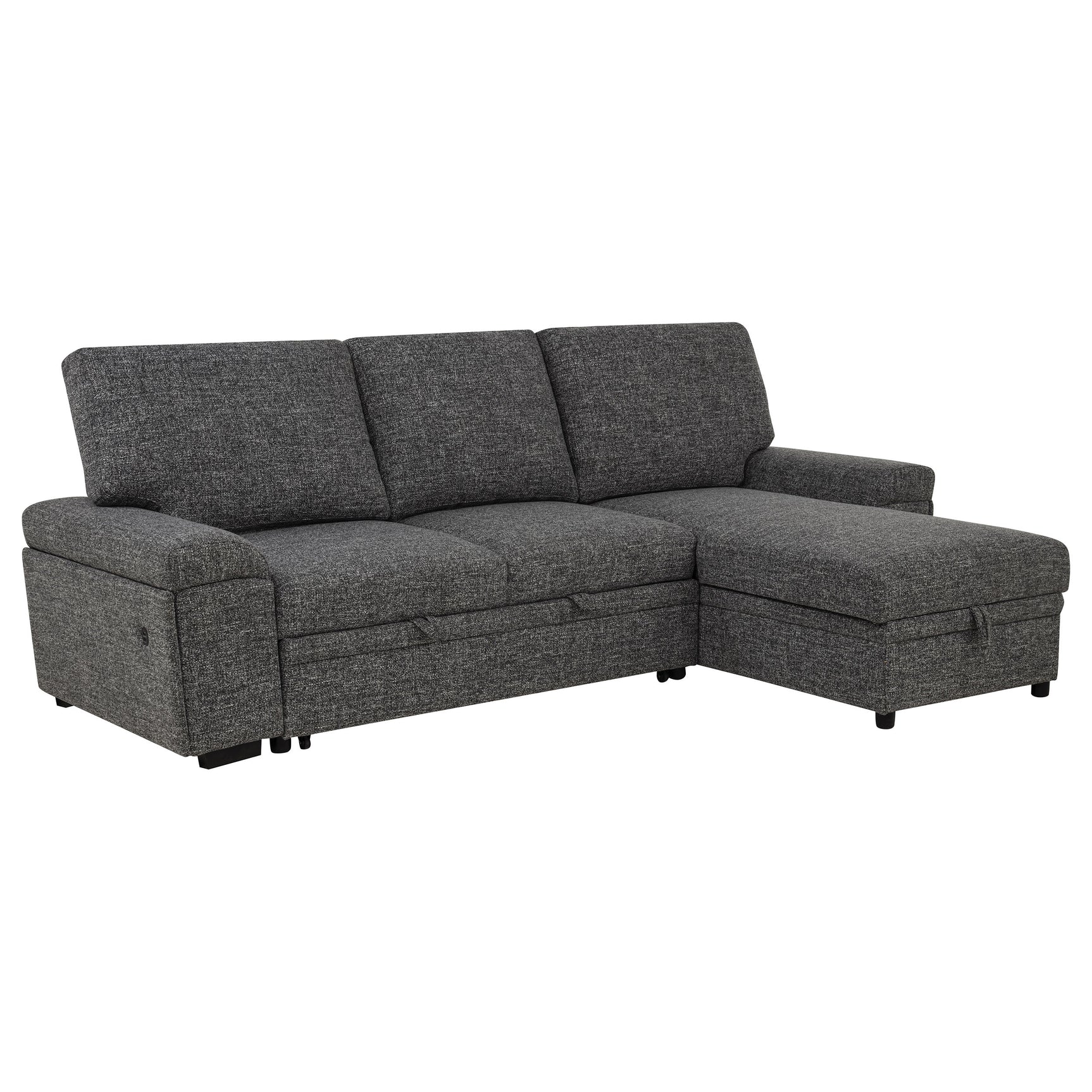 Demko Granite Sleeper Sectional Sofa with Speaker and Storage Chaise - Ornate Home