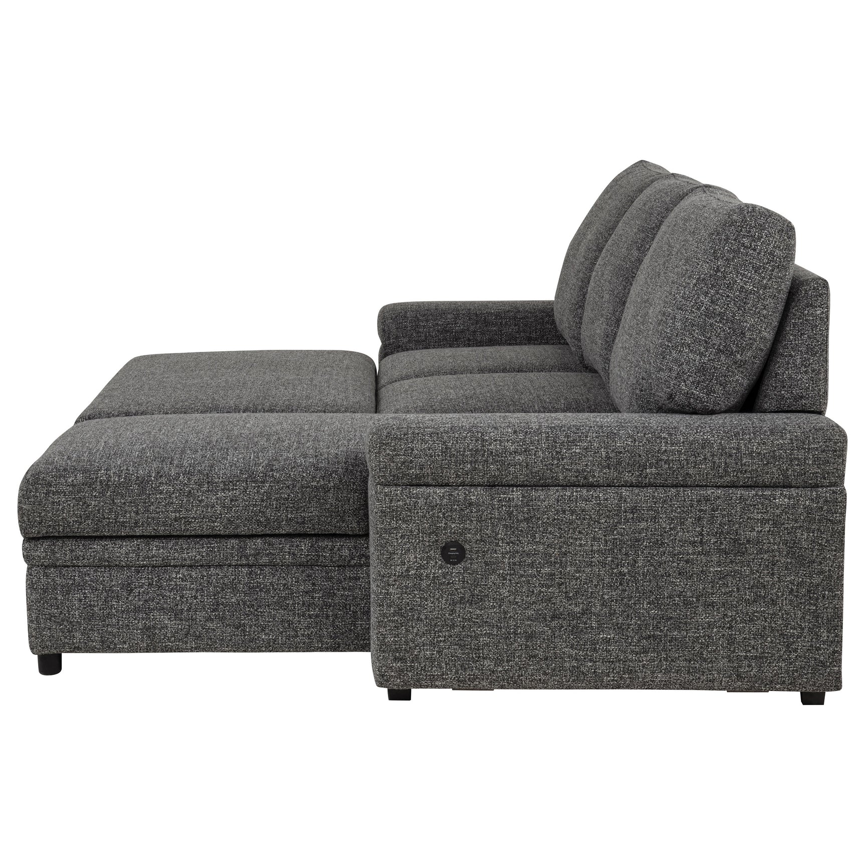 Demko Granite Sleeper Sectional Sofa with Speaker and Storage Chaise - Ornate Home
