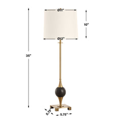 Dempsey Black/Brass Marble Buffet Lamp - Ornate Home