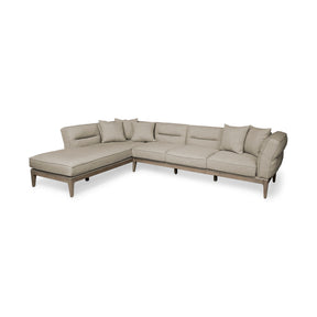 Denali Beige 121" Upholstered Wooden Frame Left Four Seater Sectional - Ornate Home