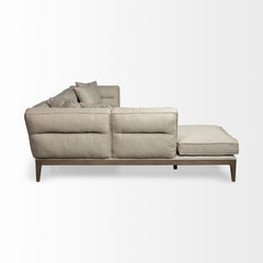 Denali Beige 121" Upholstered Wooden Frame Left Four Seater Sectional - Ornate Home
