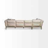 Denali Beige 121" Upholstered Wooden Frame Left Four Seater Sectional - Ornate Home