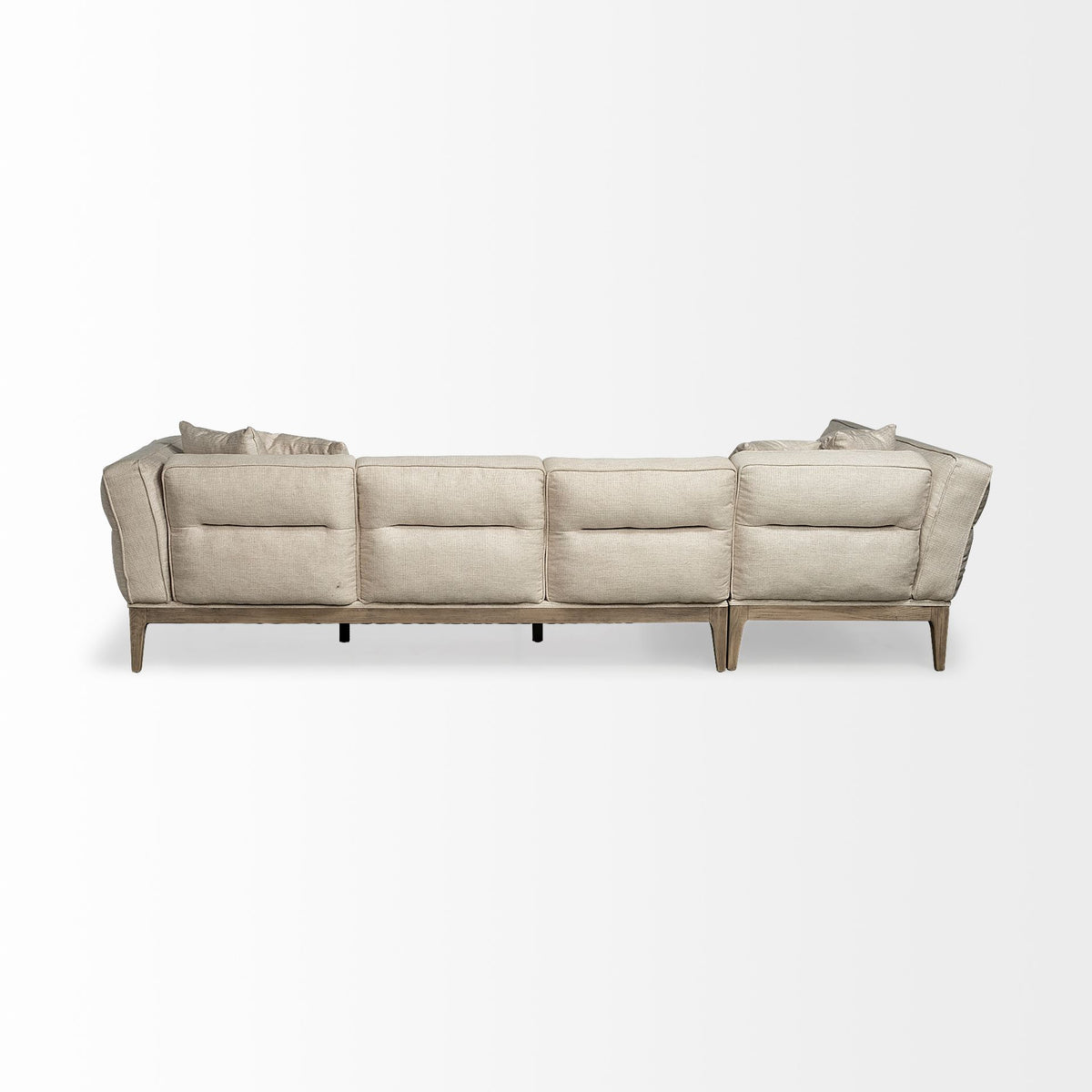 Denali Beige 121" Upholstered Wooden Frame Left Four Seater Sectional - Ornate Home