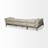 Denali Beige 121" Upholstered Wooden Frame Left Four Seater Sectional - Ornate Home
