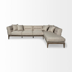 Denali Beige Upholstered Wooden Frame Sectional - Ornate Home