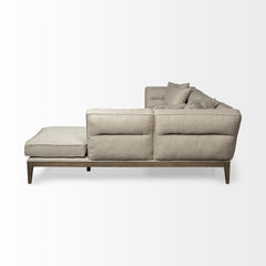 Denali Beige Upholstered Wooden Frame Sectional - Ornate Home
