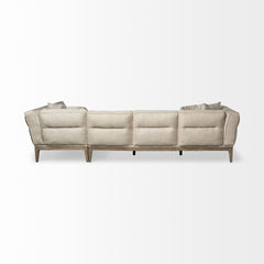 Denali Beige Upholstered Wooden Frame Sectional - Ornate Home