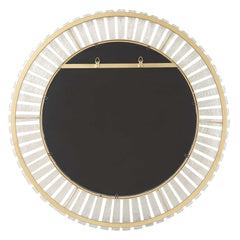 Denali Gold Textured Glass Round Mirror - Ornate Home