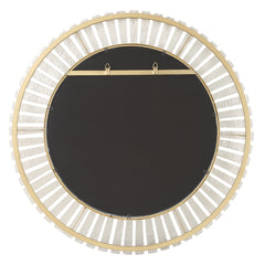 Denali Gold Textured Glass Round Mirror - Ornate Home
