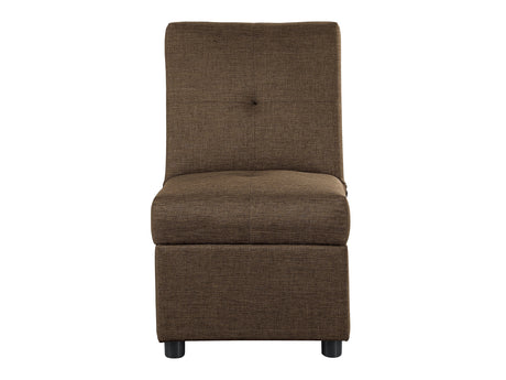 Denby Brown Convertible Storage Ottoman Chair - Ornate Home