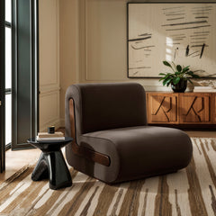 Denby Chocolate Brown Performance Velvet Accent Chair - Ornate Home