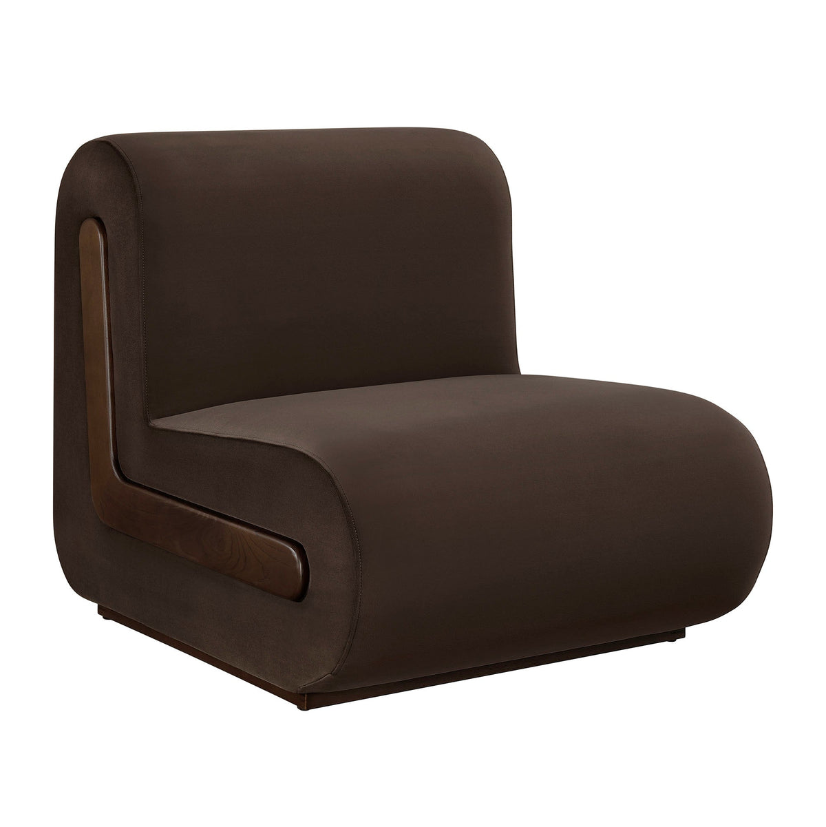 Denby Chocolate Brown Performance Velvet Accent Chair - Ornate Home