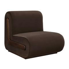 Denby Chocolate Brown Performance Velvet Accent Chair - Ornate Home