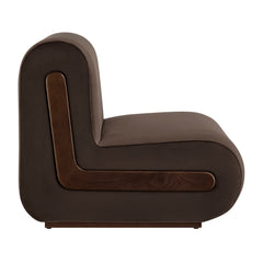 Denby Chocolate Brown Performance Velvet Accent Chair - Ornate Home