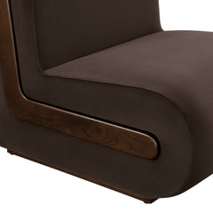 Denby Chocolate Brown Performance Velvet Accent Chair - Ornate Home