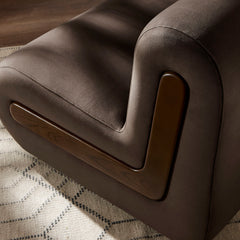 Denby Chocolate Brown Performance Velvet Accent Chair - Ornate Home