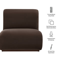 Denby Chocolate Brown Performance Velvet Accent Chair - Ornate Home