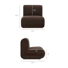 Denby Chocolate Brown Performance Velvet Accent Chair - Ornate Home
