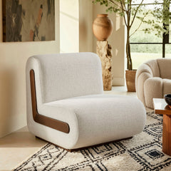 Denby Ivory Linen Blend Accent Chair - Ornate Home