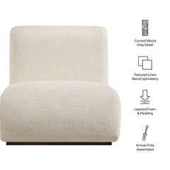 Denby Ivory Linen Blend Accent Chair - Ornate Home