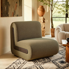 Denby Olive Linen Blend Accent Chair - Ornate Home
