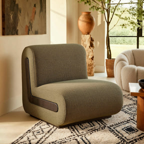 Denby Olive Linen Blend Accent Chair - Ornate Home