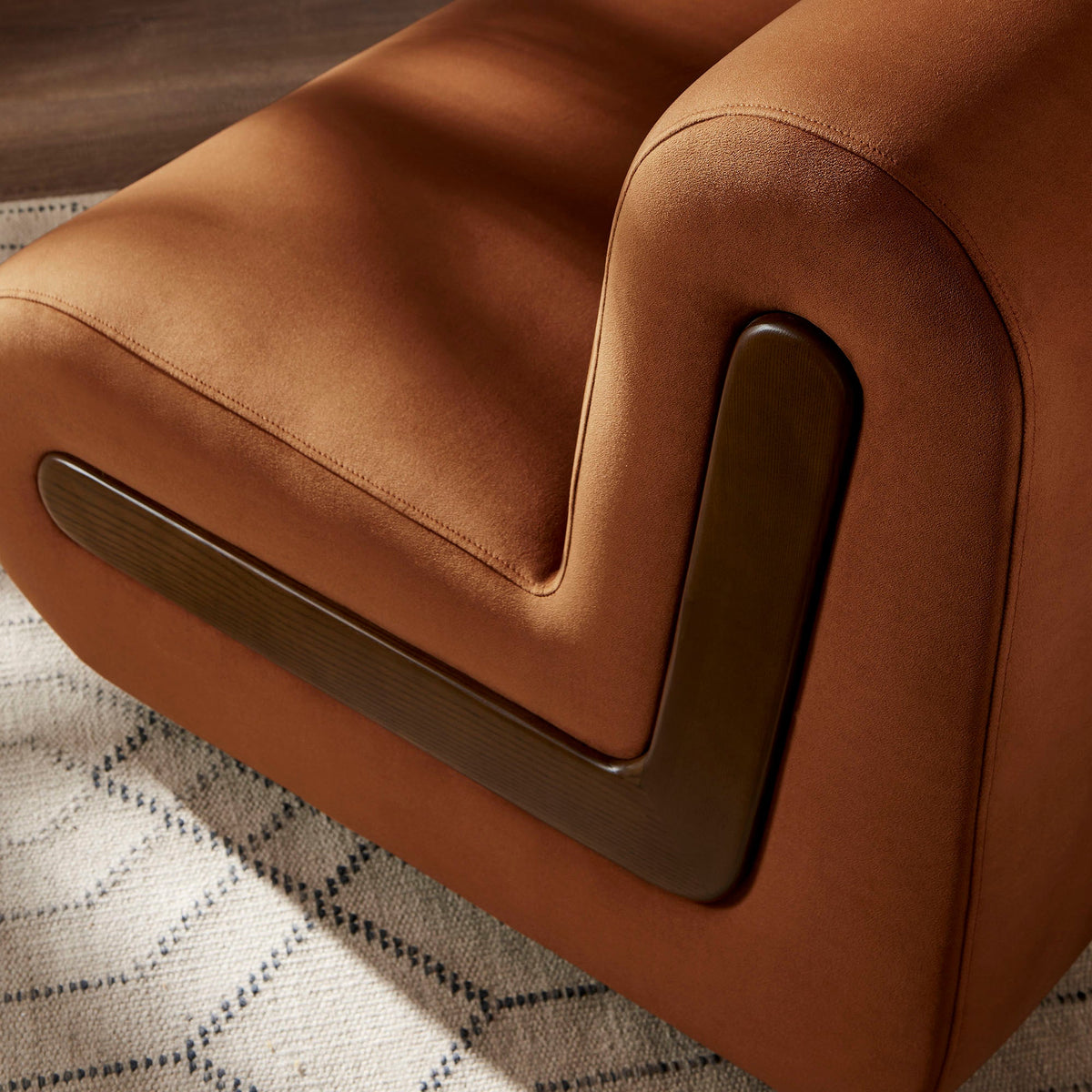 Denby Rust Performance Velvet Accent Chair - Ornate Home