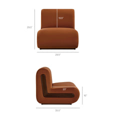 Denby Rust Performance Velvet Accent Chair - Ornate Home
