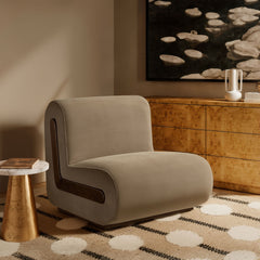 Denby Taupe Performance Velvet Accent Chair - Ornate Home