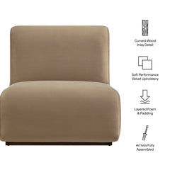 Denby Taupe Performance Velvet Accent Chair - Ornate Home